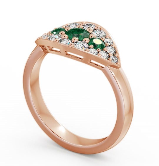Cluster Emerald and Diamond 0.81ct Ring 9K Rose Gold - Himley CL30GEM_RG_EM_THUMB1