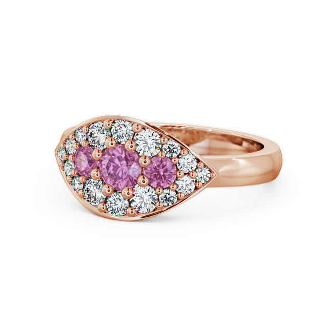 Cluster Pink Sapphire and Diamond 0.92ct Ring 9K Rose Gold - Himley CL30GEM_RG_PS_FLAT