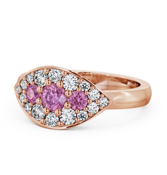  Cluster Pink Sapphire and Diamond 0.92ct Ring 9K Rose Gold - Himley CL30GEM_RG_PS_THUMB2 