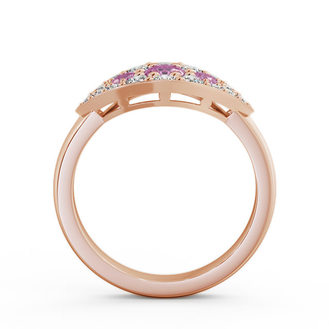 Cluster Pink Sapphire and Diamond 0.92ct Ring 9K Rose Gold - Himley CL30GEM_RG_PS_UP