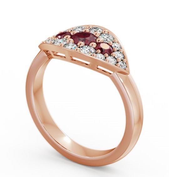 Cluster Ruby and Diamond 0.92ct Ring 18K Rose Gold CL30GEM_RG_RU_THUMB1