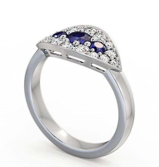 Cluster Blue Sapphire and Diamond 0.92ct Ring Palladium - Himley CL30GEM_WG_BS_THUMB1