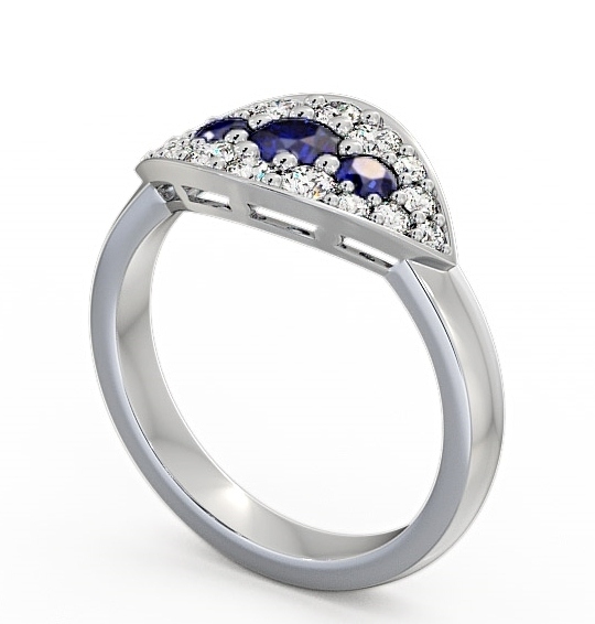 Cluster Blue Sapphire and Diamond 0.92ct Ring 18K White Gold CL30GEM_WG_BS_THUMB1 