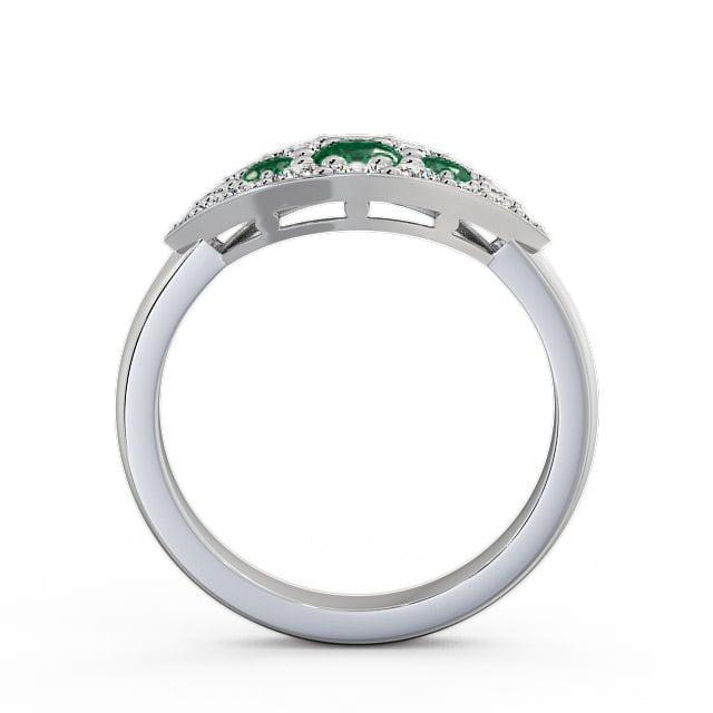 Cluster Emerald and Diamond 0.81ct Ring 9K White Gold - Himley CL30GEM_WG_EM_UP