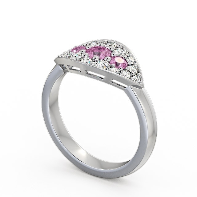Cluster Pink Sapphire and Diamond 0.92ct Ring Platinum - Himley CL30GEM_WG_PS_SIDE