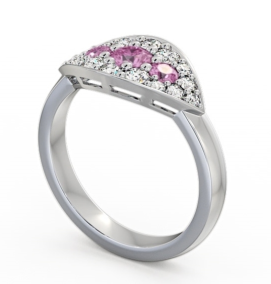 Cluster Pink Sapphire and Diamond 0.92ct Ring 18K White Gold CL30GEM_WG_PS_THUMB1 