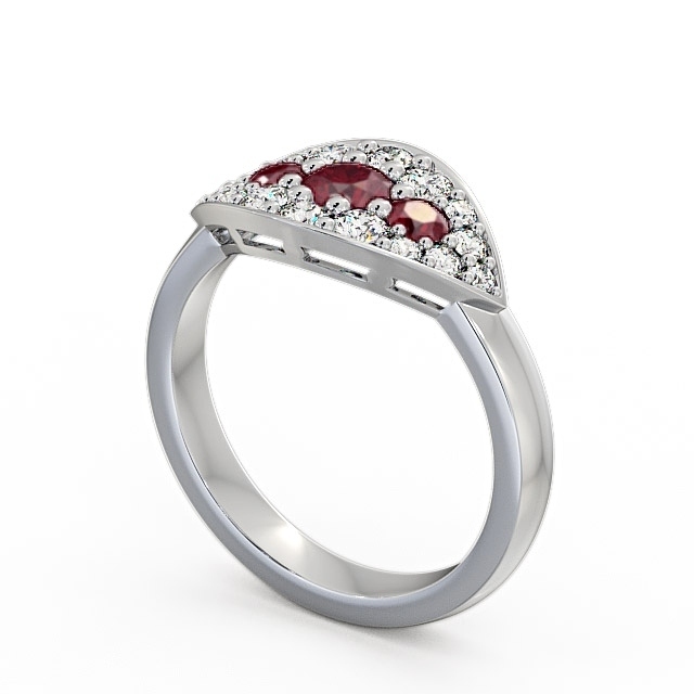 Cluster Ruby and Diamond 0.92ct Ring Platinum - Himley CL30GEM_WG_RU_SIDE