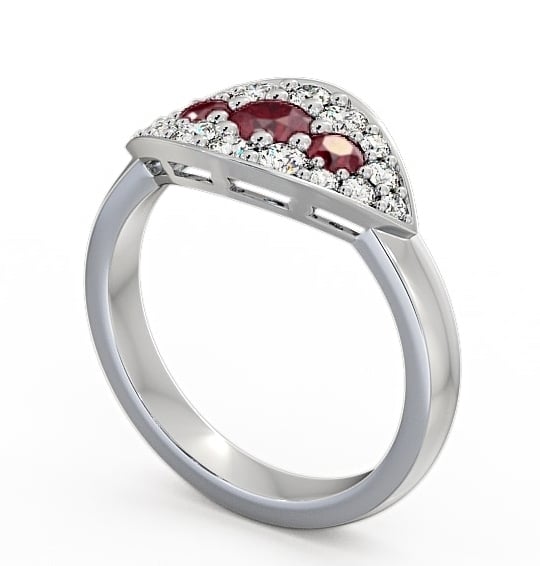 Cluster Ruby and Diamond 0.92ct Ring 18K White Gold - Himley CL30GEM_WG_RU_THUMB1