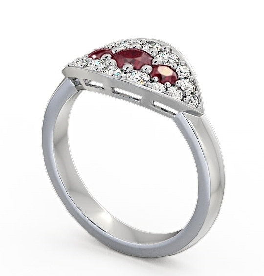 Cluster Ruby and Diamond 0.92ct Ring 18K White Gold CL30GEM_WG_RU_THUMB1