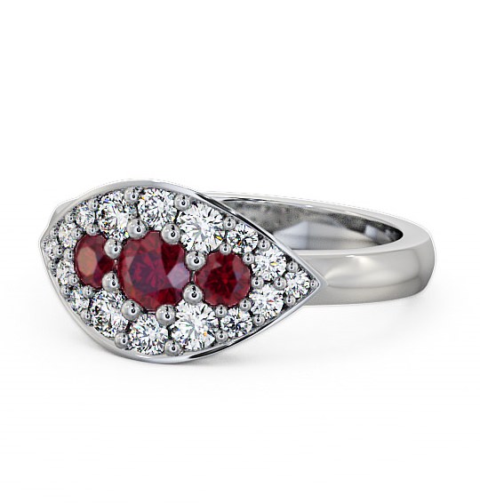  Cluster Ruby and Diamond 0.92ct Ring 9K White Gold - Himley CL30GEM_WG_RU_THUMB2 