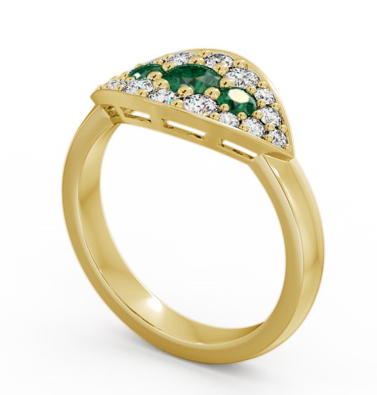 Cluster Emerald and Diamond 0.81ct Ring 18K Yellow Gold CL30GEM_YG_EM_THUMB1