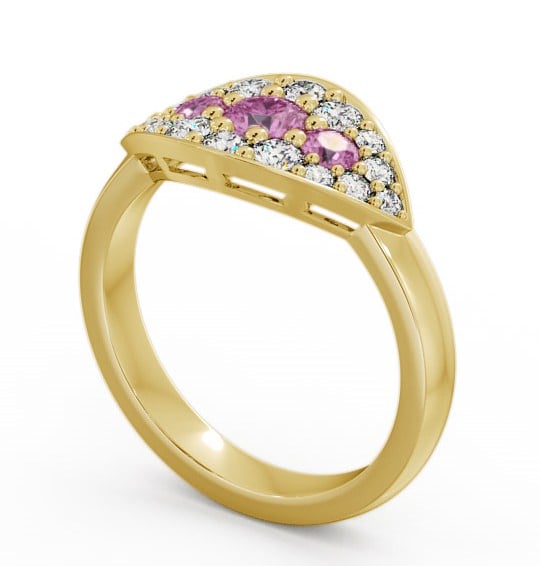 Cluster Pink Sapphire and Diamond 0.92ct Ring 18K Yellow Gold - Himley CL30GEM_YG_PS_THUMB1