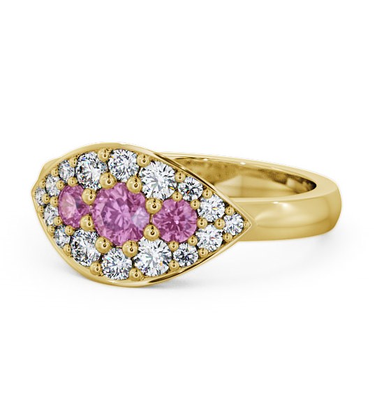  Cluster Pink Sapphire and Diamond 0.92ct Ring 9K Yellow Gold - Himley CL30GEM_YG_PS_THUMB2 