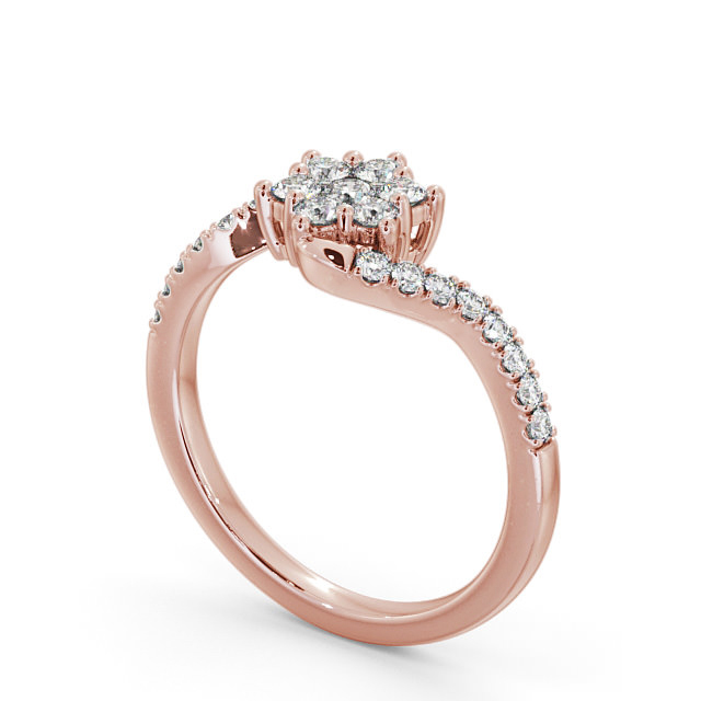 Cluster Diamond Ring 18K Rose Gold - Kelloe CL31_RG_SIDE