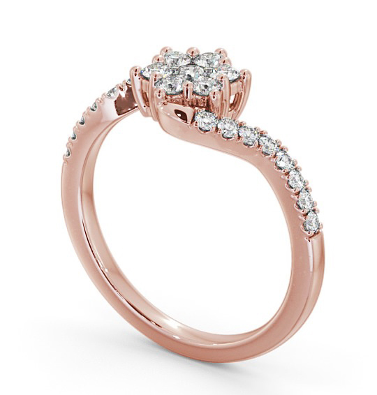 Cluster Diamond Offset Band Ring 18K Rose Gold CL31_RG_THUMB1 