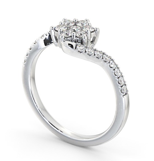 Cluster Diamond Offset Band Ring Platinum CL31_WG_THUMB1 