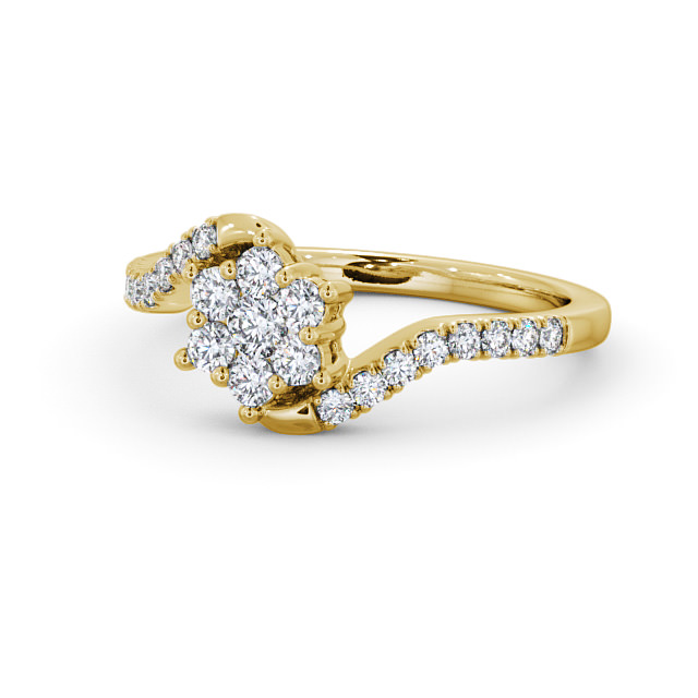 Cluster Diamond Ring 18K Yellow Gold - Kelloe CL31_YG_FLAT