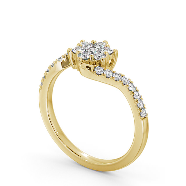 Cluster Diamond Ring 18K Yellow Gold - Kelloe CL31_YG_SIDE