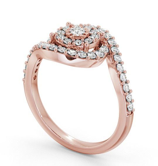 Cluster Round Diamond 0.48ct Swirling Design Ring 9K Rose Gold CL32_RG_THUMB1