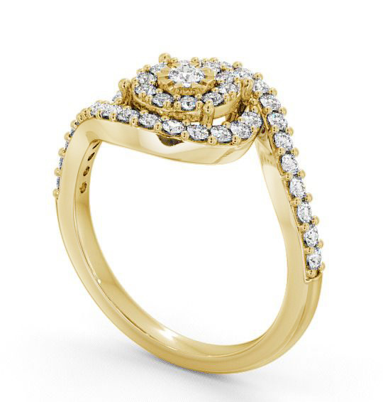 Cluster Round Diamond 0.48ct Swirling Design Ring 18K Yellow Gold CL32_YG_THUMB1