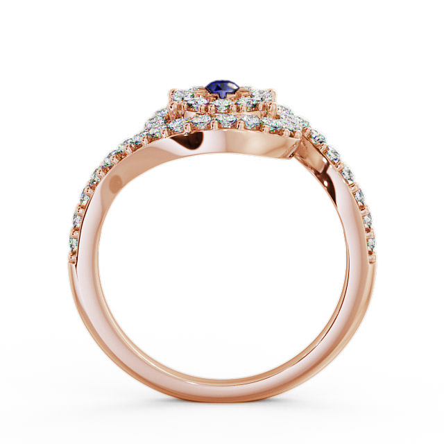 Cluster Blue Sapphire and Diamond 0.51ct Ring 18K Rose Gold - Newark CL32GEM_RG_BS_UP