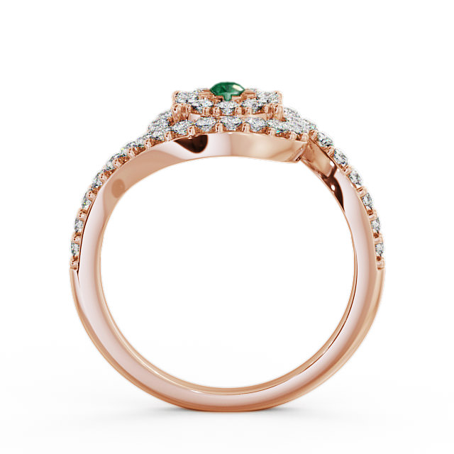 Cluster Emerald and Diamond 0.49ct Ring 9K Rose Gold - Newark CL32GEM_RG_EM_UP