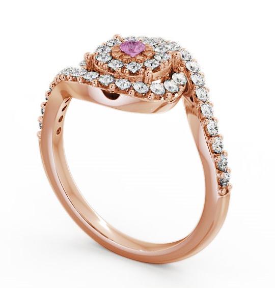 Cluster Pink Sapphire and Diamond 0.51ct Ring 9K Rose Gold CL32GEM_RG_PS_THUMB1