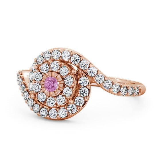  Cluster Pink Sapphire and Diamond 0.51ct Ring 9K Rose Gold - Newark CL32GEM_RG_PS_THUMB2 