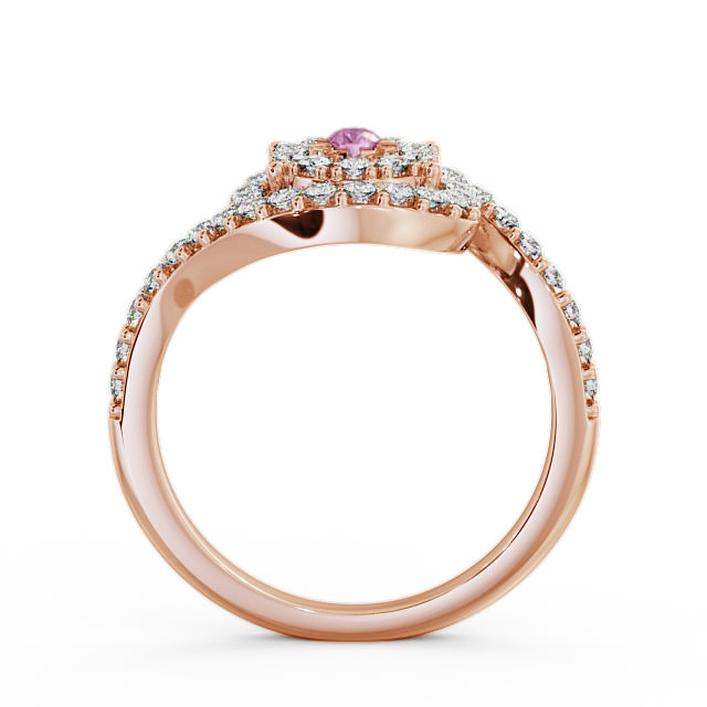 Cluster Pink Sapphire and Diamond 0.51ct Ring 18K Rose Gold - Newark CL32GEM_RG_PS_UP