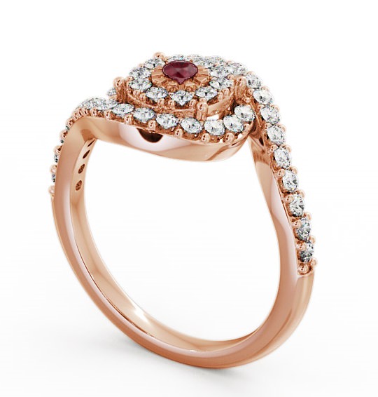 Cluster Ruby and Diamond 0.51ct Ring 9K Rose Gold CL32GEM_RG_RU_THUMB1