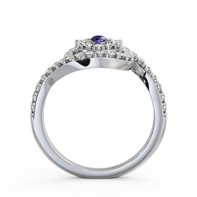 Cluster Blue Sapphire and Diamond 0.51ct Ring 18K White Gold - Newark CL32GEM_WG_BS_UP