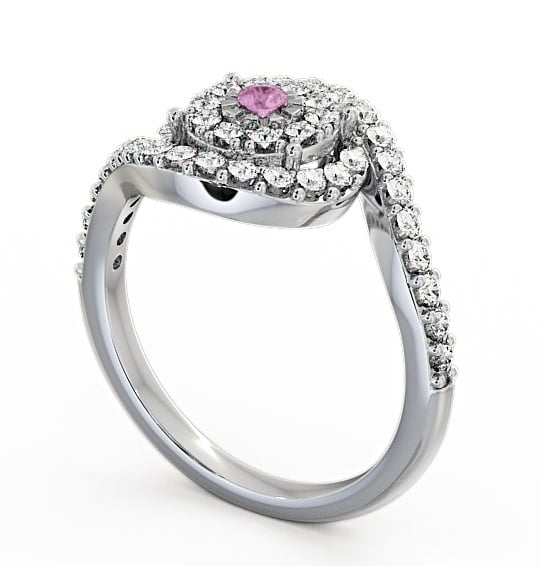 Cluster Pink Sapphire and Diamond 0.51ct Ring Palladium CL32GEM_WG_PS_THUMB1