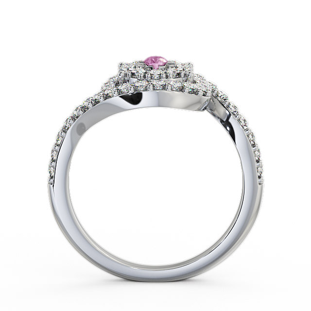 Cluster Pink Sapphire and Diamond 0.51ct Ring Palladium - Newark CL32GEM_WG_PS_UP