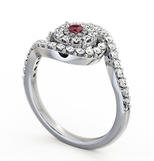 Cluster Ruby and Diamond 0.51ct Ring 18K White Gold CL32GEM_WG_RU_THUMB1 