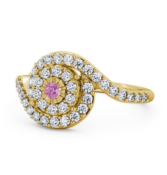  Cluster Pink Sapphire and Diamond 0.51ct Ring 9K Yellow Gold - Newark CL32GEM_YG_PS_THUMB2 