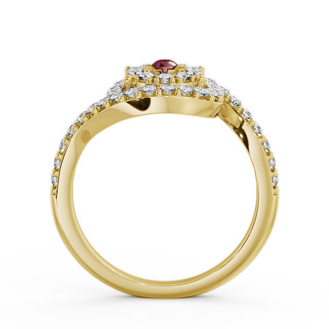 Cluster Ruby and Diamond 0.51ct Ring 18K Yellow Gold - Newark CL32GEM_YG_RU_UP