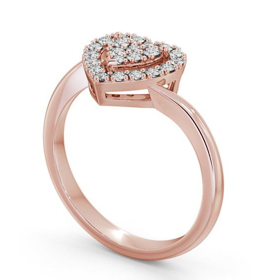 Cluster Round Diamond 0.30ct Heart Design Ring 18K Rose Gold CL33_RG_THUMB1