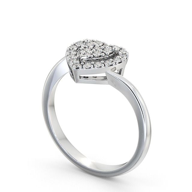 Cluster Round Diamond 0.30ct Ring Platinum - Seaton CL33_WG_SIDE