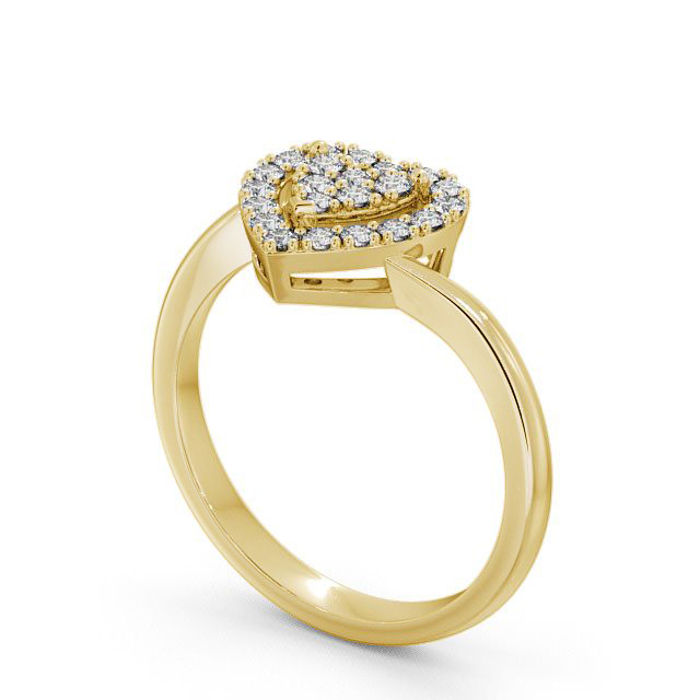 Cluster Round Diamond 0.30ct Ring 9K Yellow Gold - Seaton CL33_YG_SIDE