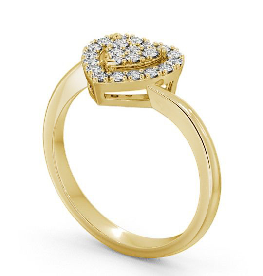 Cluster Round Diamond 0.30ct Heart Design Ring 9K Yellow Gold CL33_YG_THUMB1