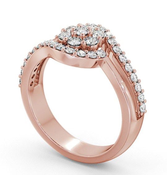 Cluster Diamond Contemporary Split Band Ring 18K Rose Gold CL34_RG_THUMB1