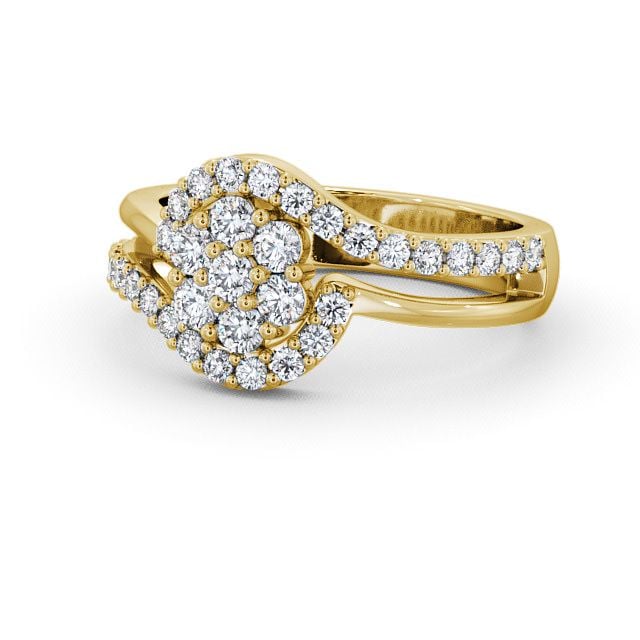 Cluster Diamond Ring 9K Yellow Gold - Wellington CL34_YG_FLAT