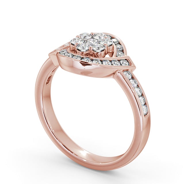 Cluster Round Diamond 0.52ct Ring 18K Rose Gold - Sileby CL35_RG_SIDE