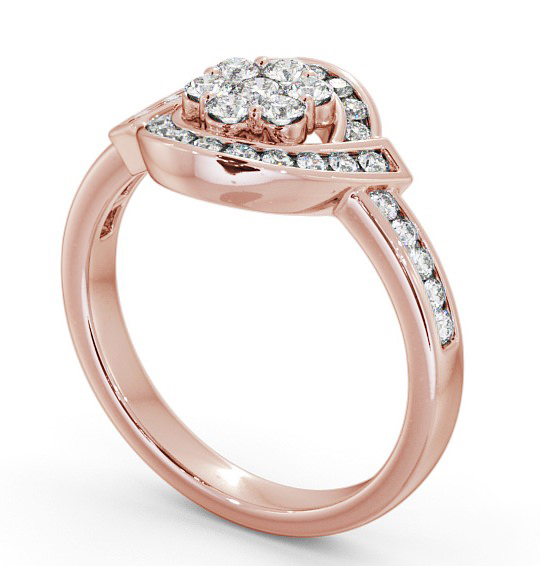 Cluster Round Diamond 0.52ct Sweeping Halo Ring 9K Rose Gold CL35_RG_THUMB1