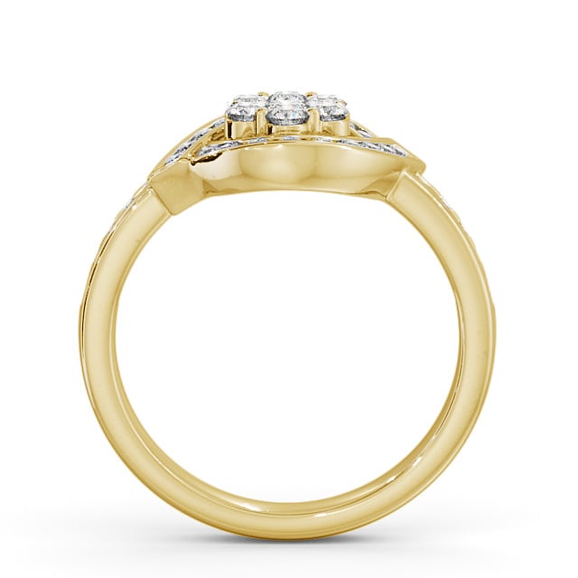 Cluster Round Diamond 0.52ct Ring 18K Yellow Gold - Sileby CL35_YG_UP