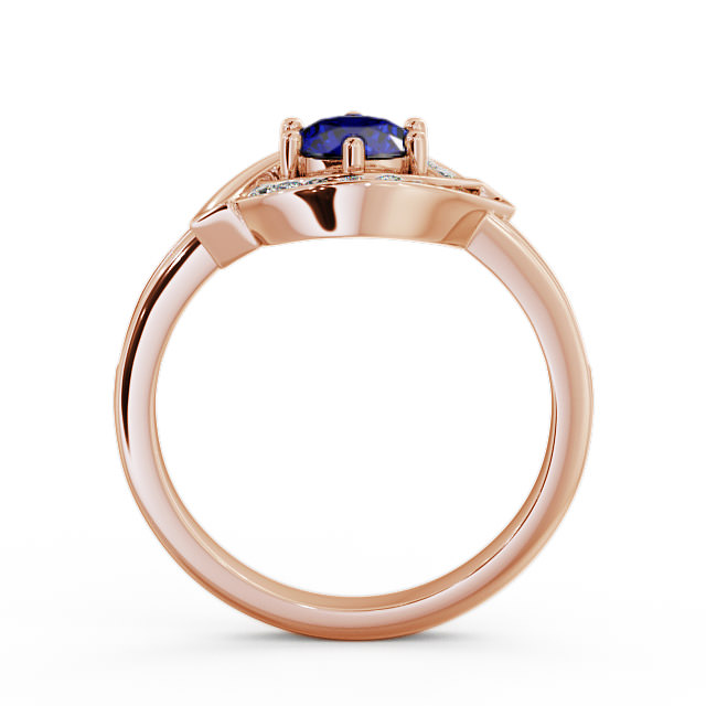 Halo Blue Sapphire and Diamond 0.91ct Ring 9K Rose Gold - Sileby CL35GEM_RG_BS_UP