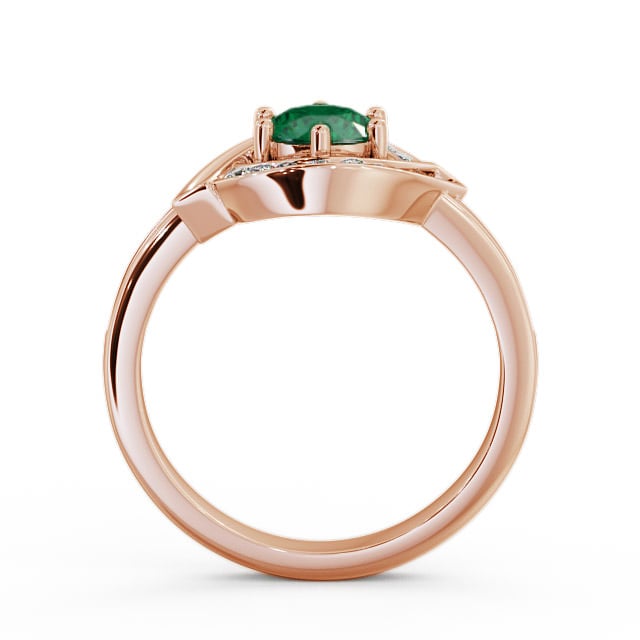 Halo Emerald and Diamond 0.74ct Ring 9K Rose Gold - Sileby CL35GEM_RG_EM_UP