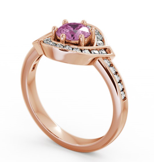 Halo Pink Sapphire and Diamond 0.91ct Ring 18K Rose Gold CL35GEM_RG_PS_THUMB1