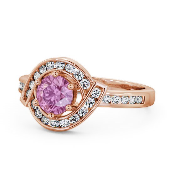  Halo Pink Sapphire and Diamond 0.91ct Ring 9K Rose Gold - Sileby CL35GEM_RG_PS_THUMB2 