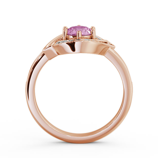 Halo Pink Sapphire and Diamond 0.91ct Ring 9K Rose Gold - Sileby CL35GEM_RG_PS_UP